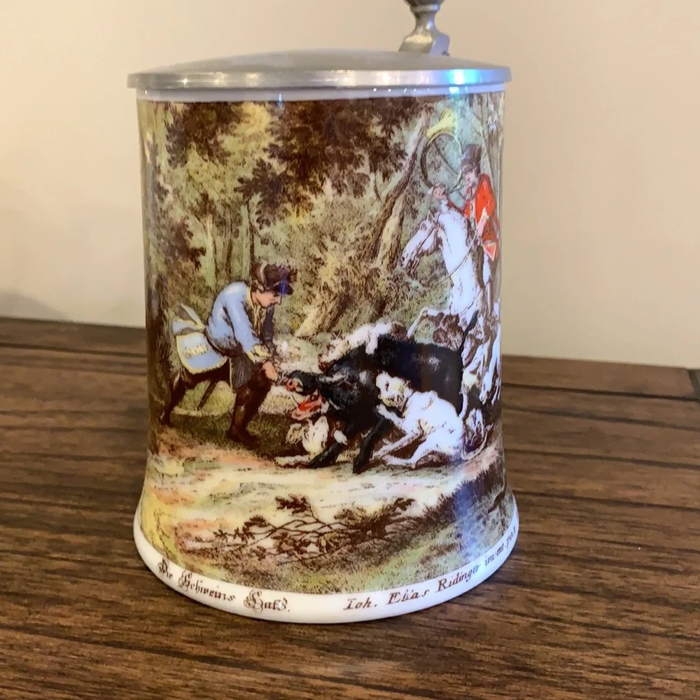 Vintage Lidded English Beer Stein from AK Kaiser